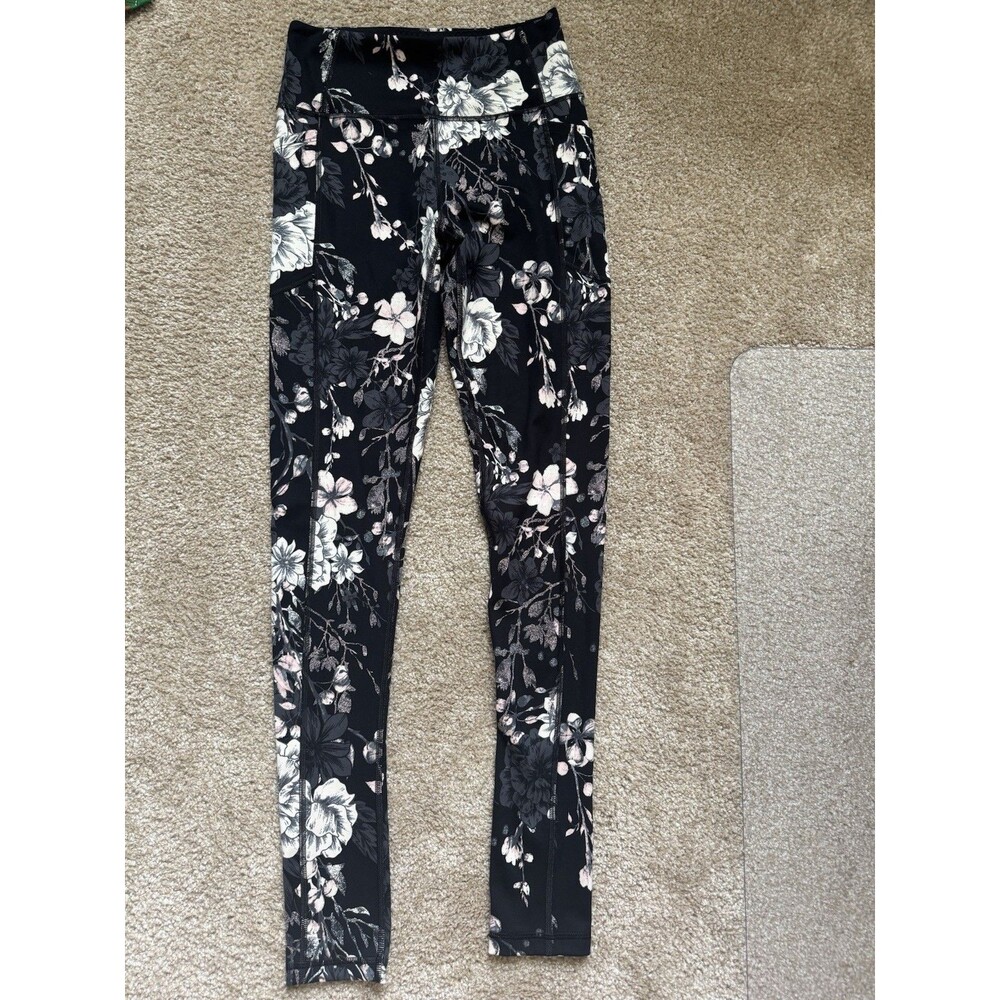 Victoria's Secret Flow On Point Leggings Women's 6 Wicked Rose Floral Pocket NWO - Picture 5 of 5